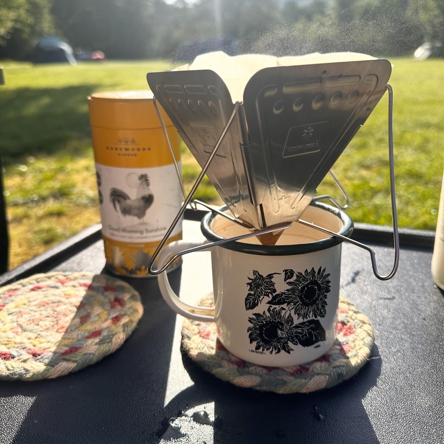 Eco friendly Sunflower Enamel Mug.