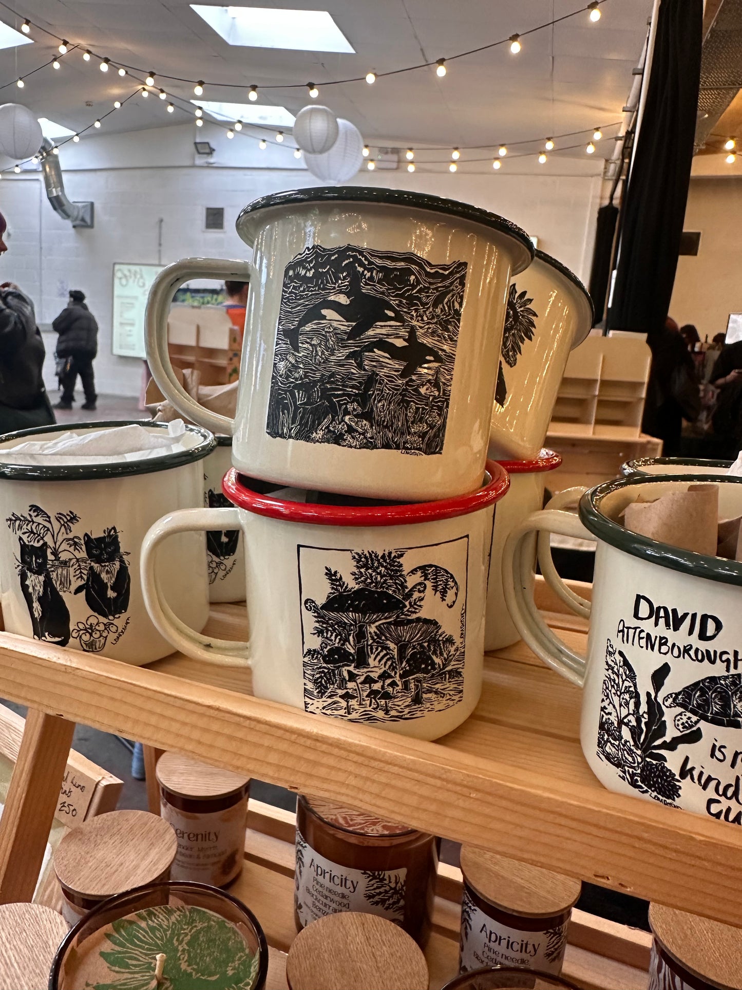 Eco friendly British Sea Life Enamel Mug.