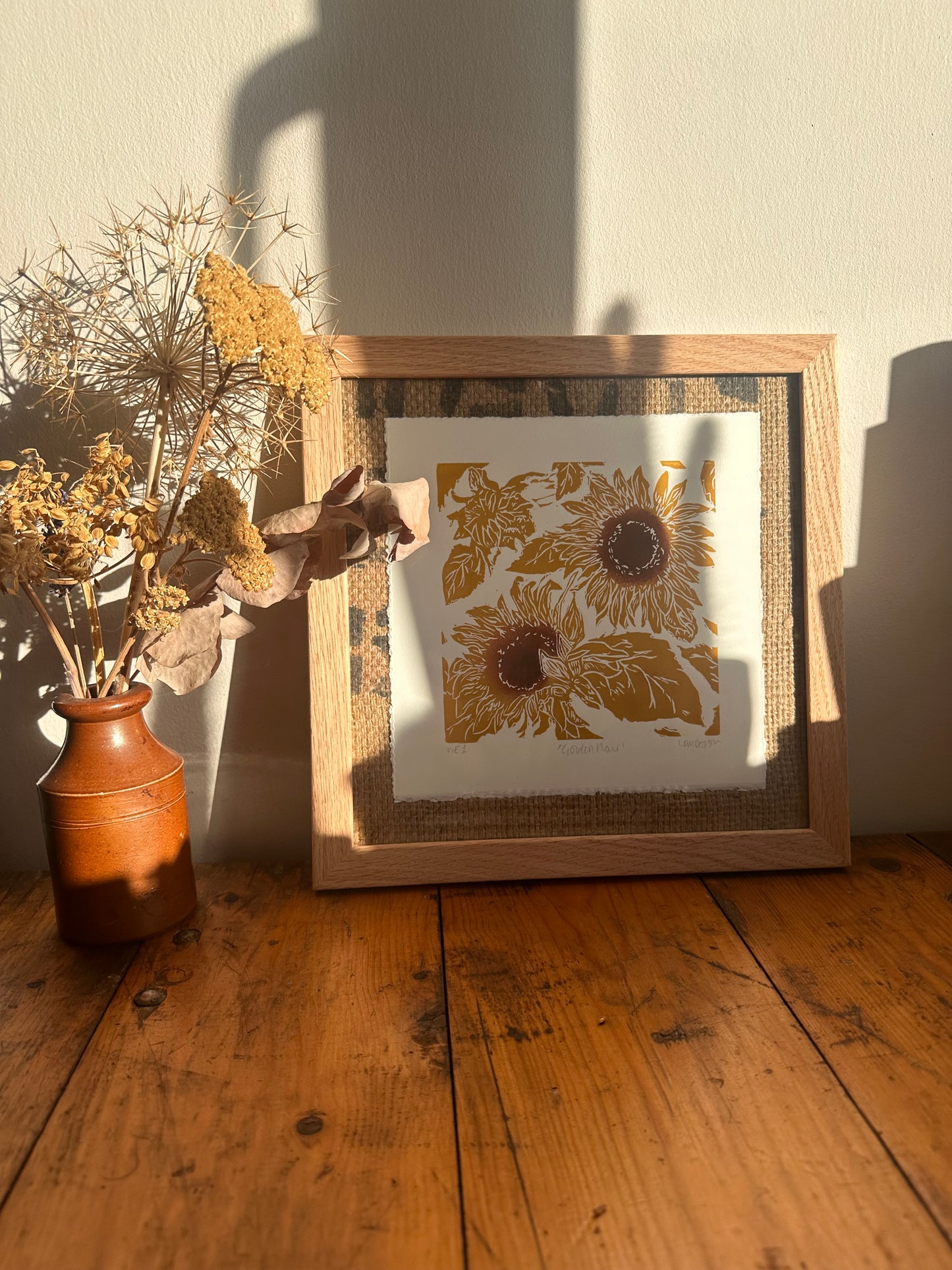 'Golden Hour' Original Linocut Print