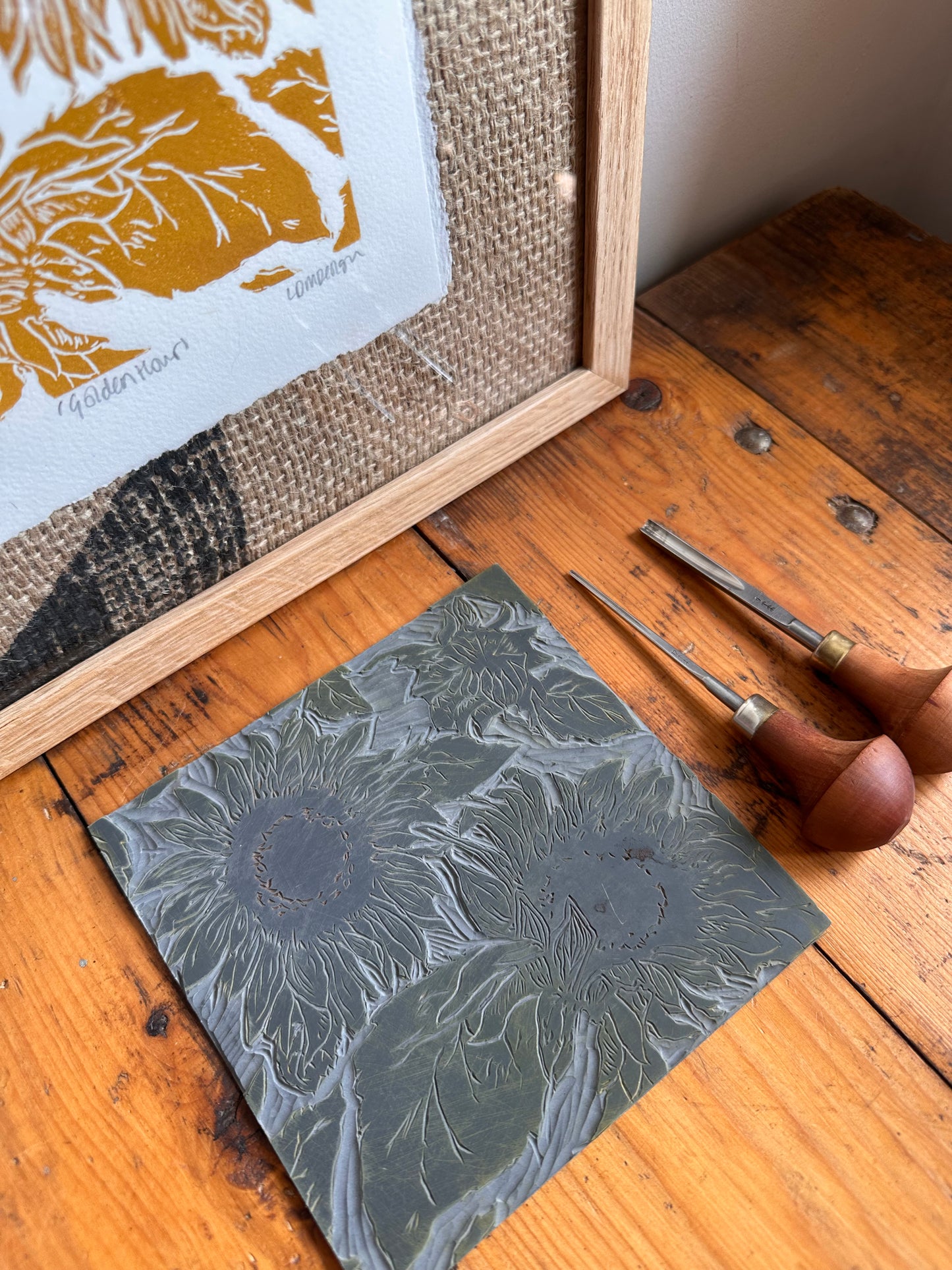 'Golden Hour' Original Linocut Print