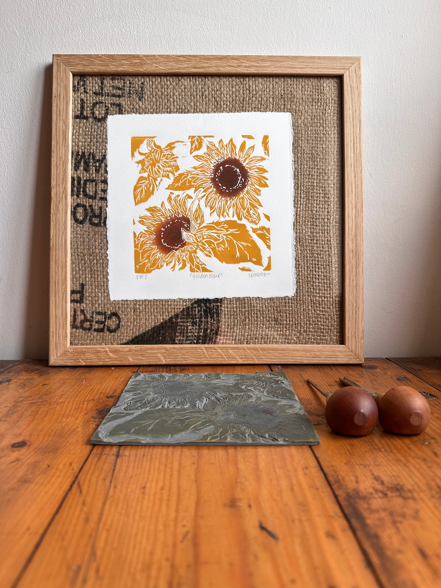 'Golden Hour' Original Linocut Print