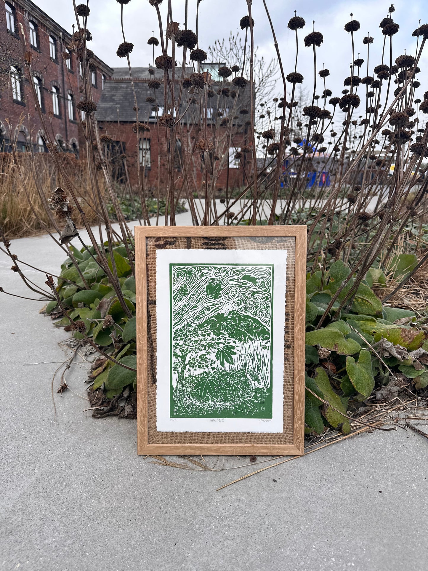 Original Linocut ‘Aki' Autumn Japan Inspired.