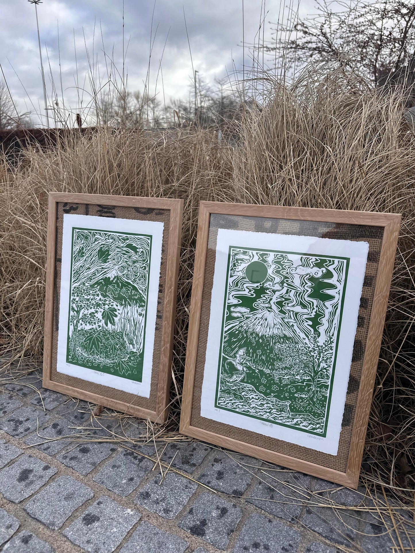 Original Linocut ‘Haru' Spring Japan Inspired.