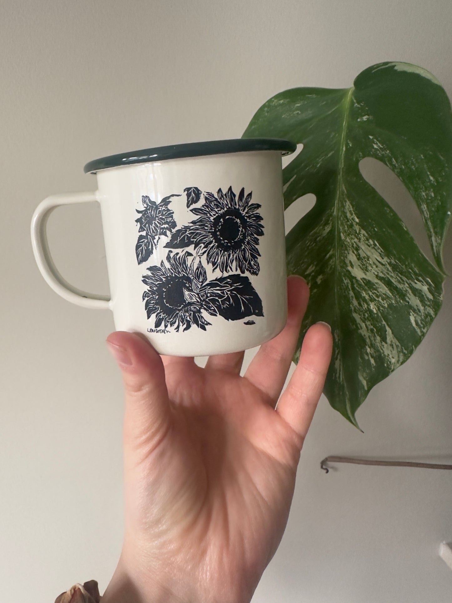 Eco friendly Sunflower Enamel Mug.