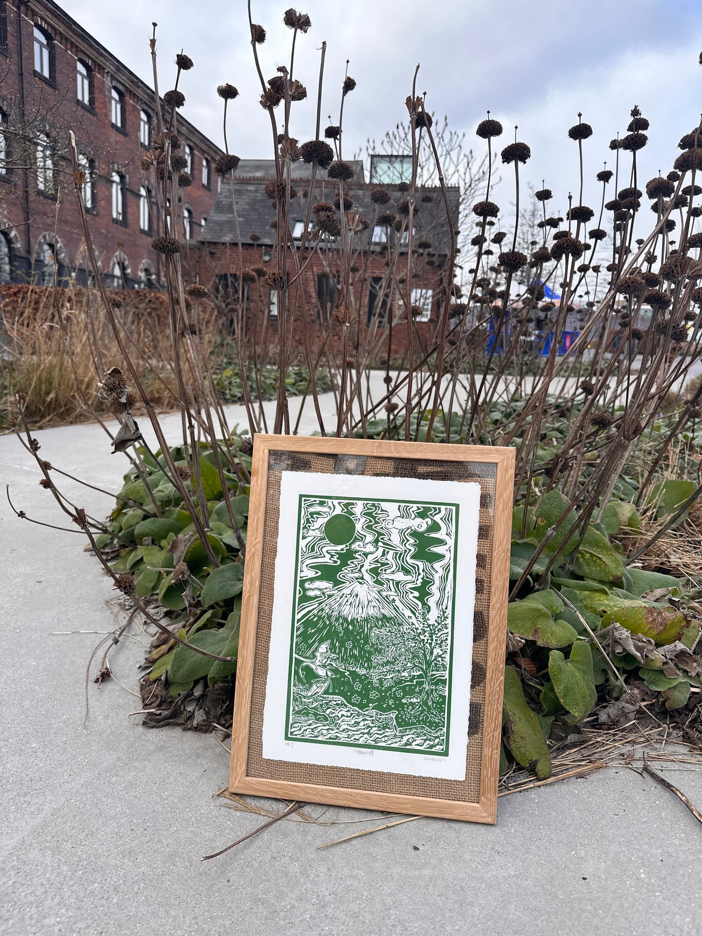 Original Linocut ‘Haru' Spring Japan Inspired.