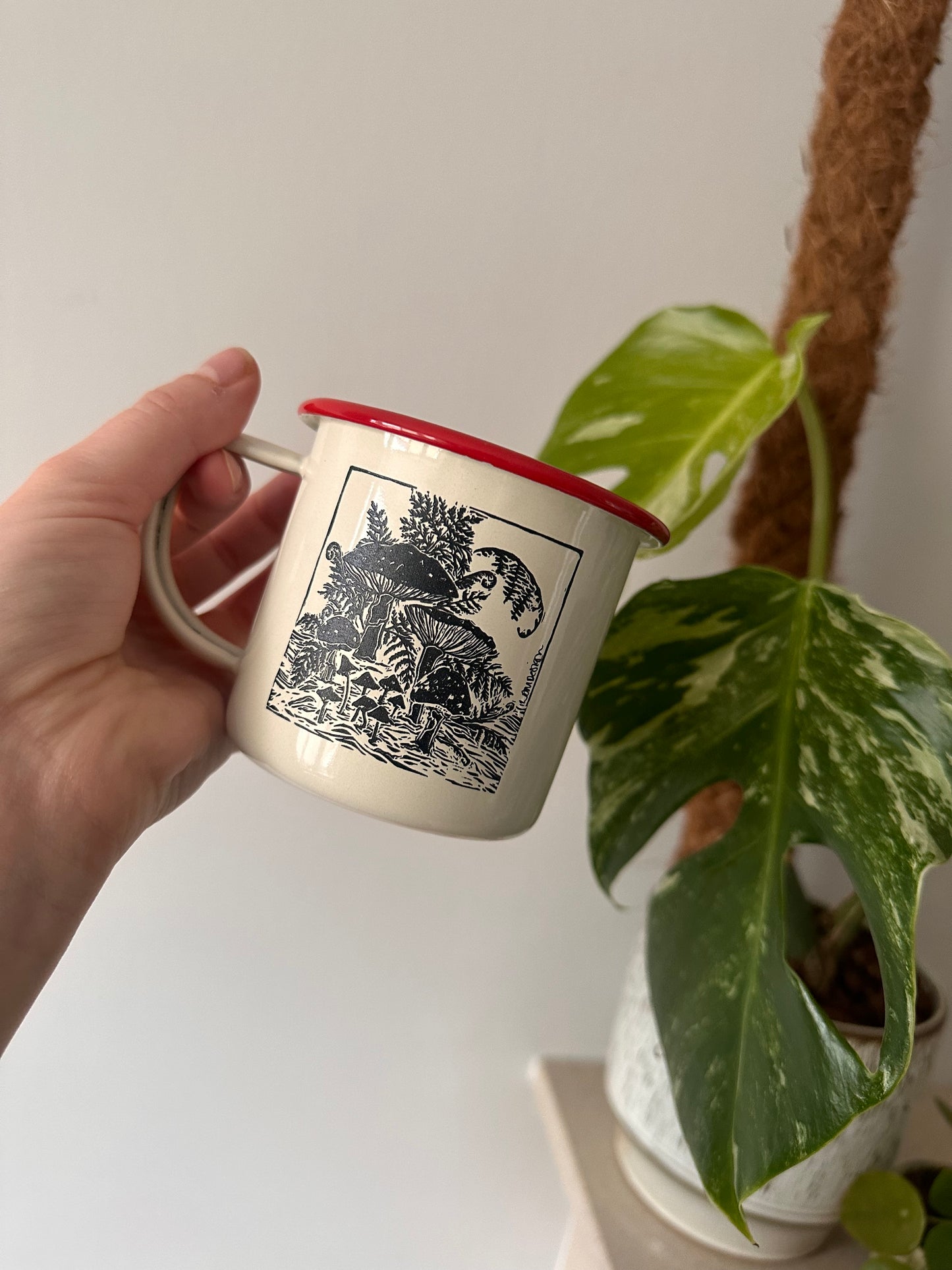 Eco friendly Mushroom Enamel Mug.