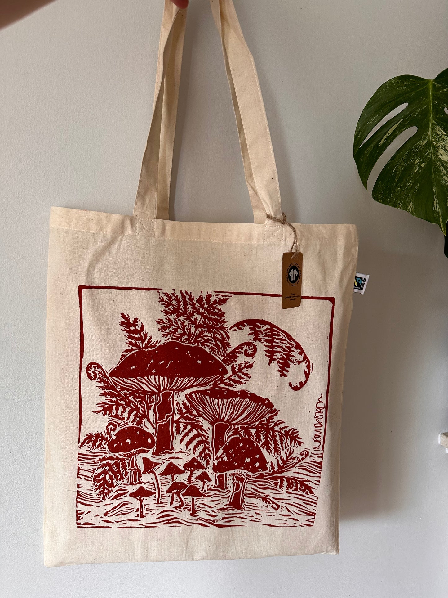 GOTS Organic & FairTrade Mushroom tote bag.