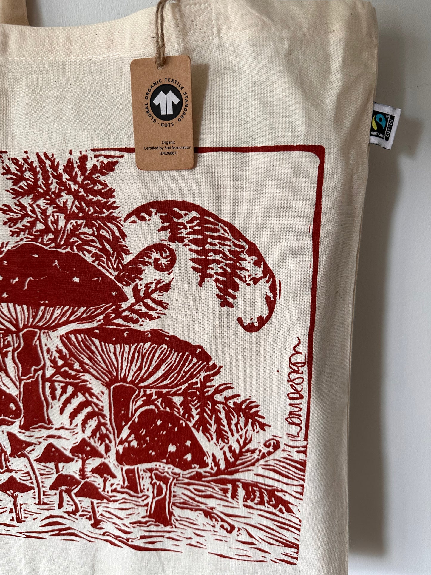 GOTS Organic & FairTrade Mushroom tote bag.