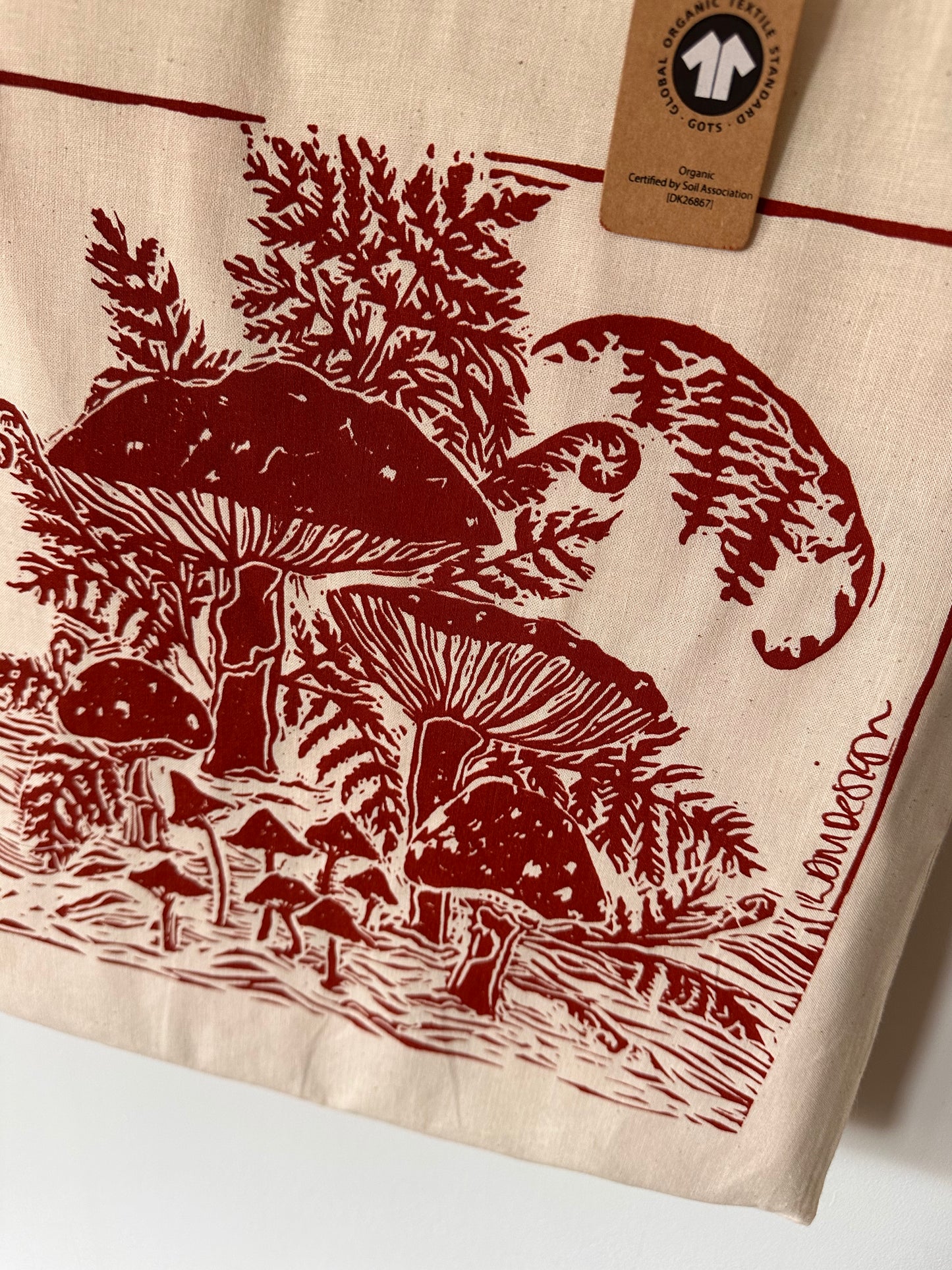 GOTS Organic & FairTrade Mushroom tote bag.