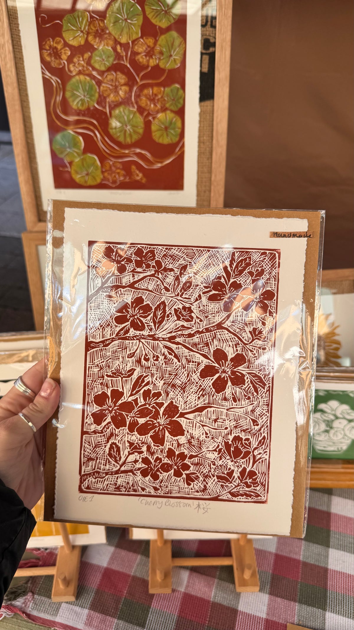 Original Linocut ‘Cherry Blossom 桜' print.