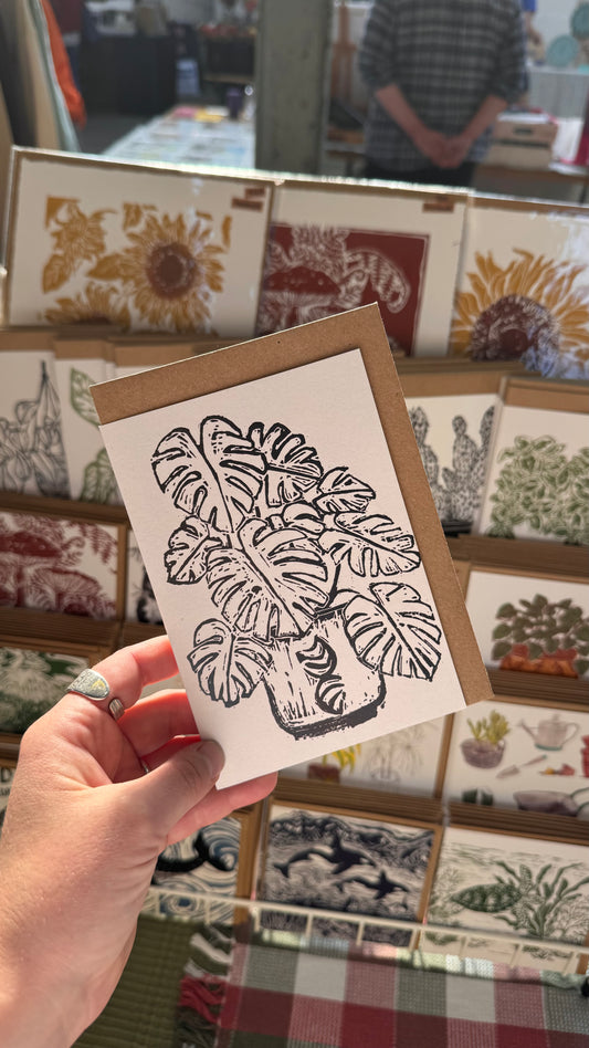 Monstera Deliciosa House Plant Card