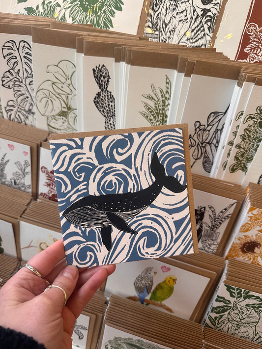 Groovy Blue Whale Card