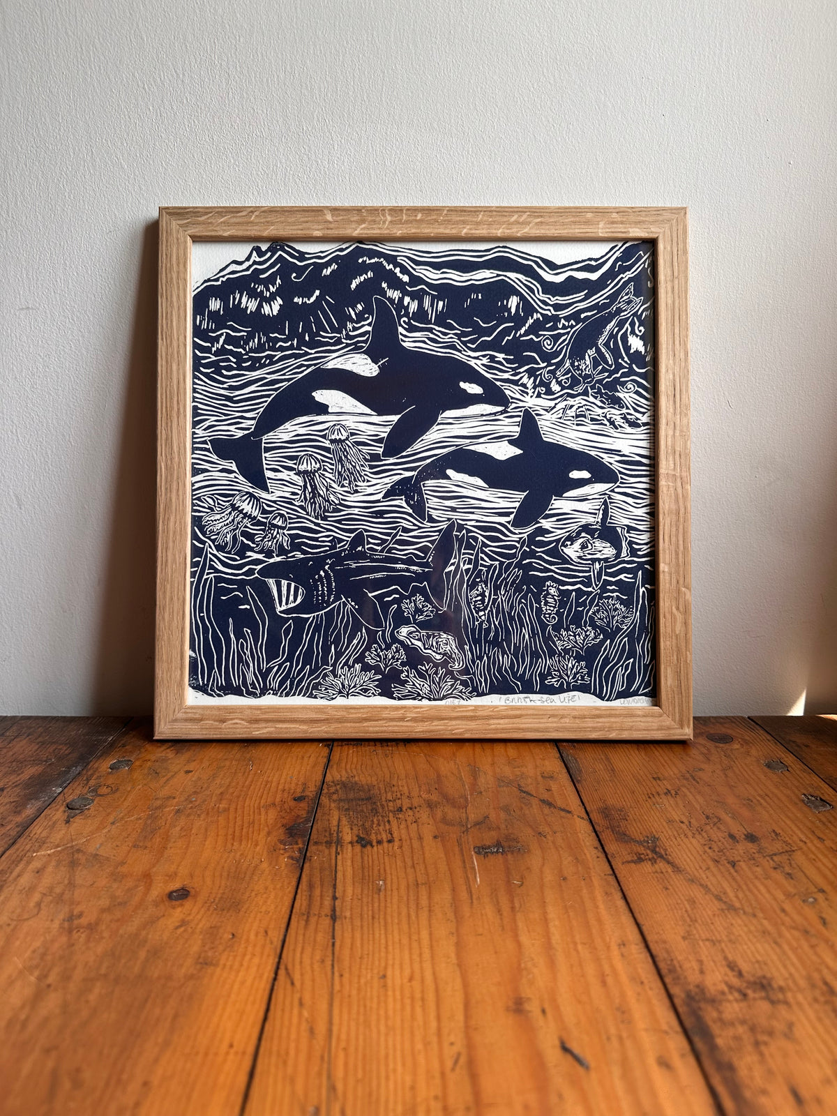 Original Linocut ‘British Sea Life’ print. – LDMDesignstore