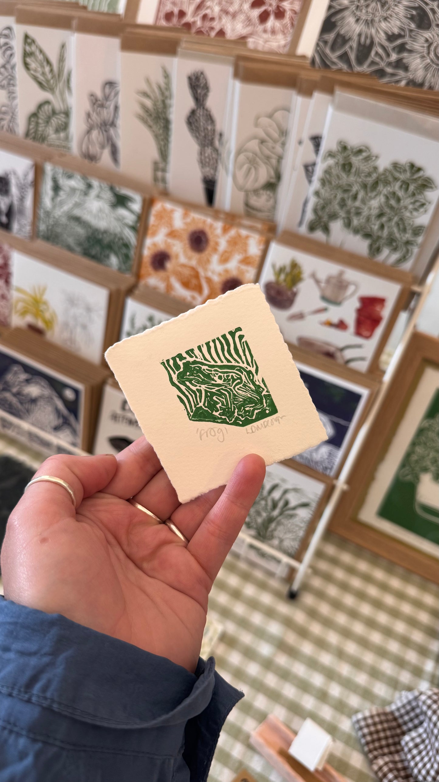 Original Linocut ‘Frog’ mini print.