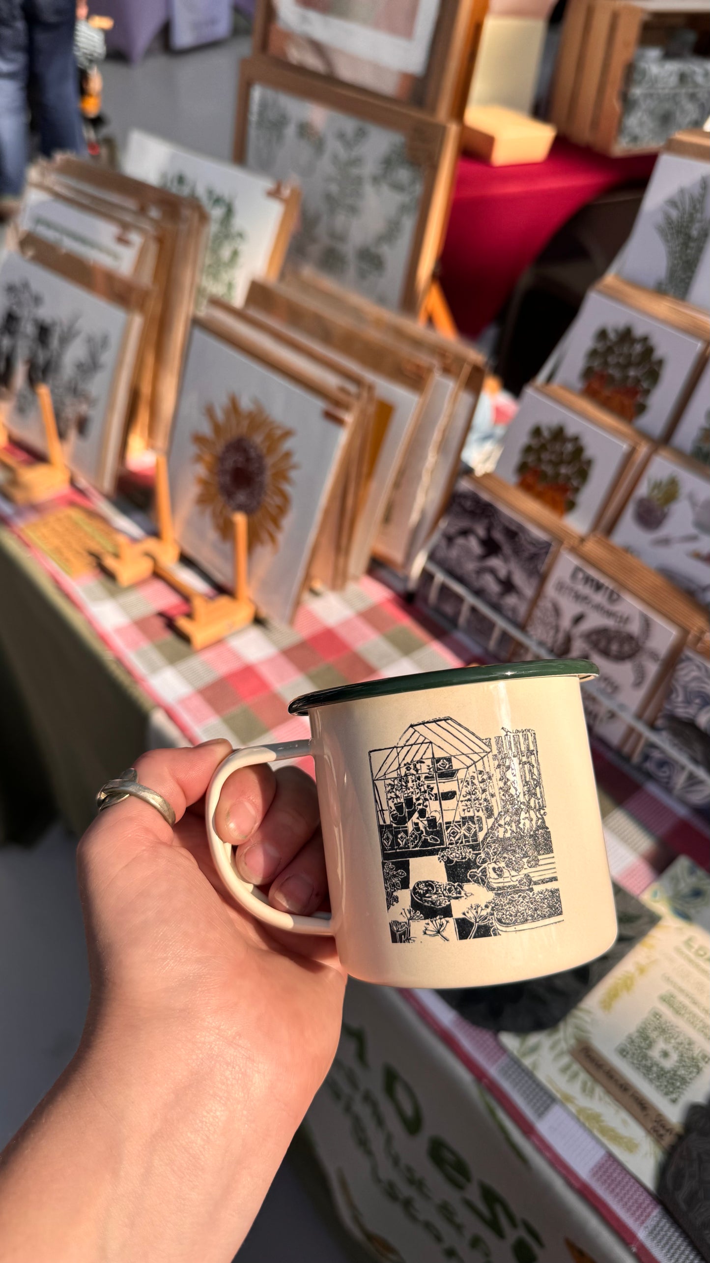 Eco friendly Greenhouse Enamel Mug.